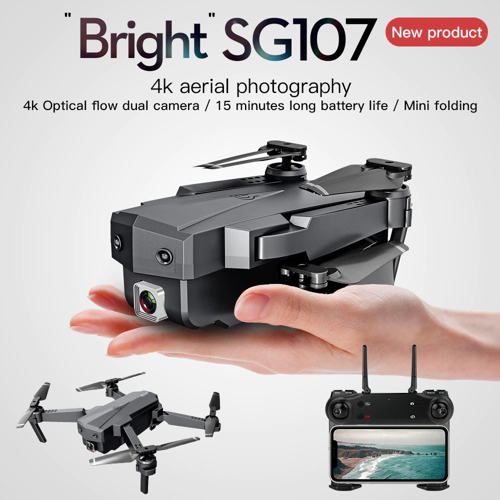 SG107 Drone with 4K WIFI FPV Camera RC Quadcopter Optical Flow Altitude Hold 3D Flips pocket Helicopter Toys for kids VS E58 E68