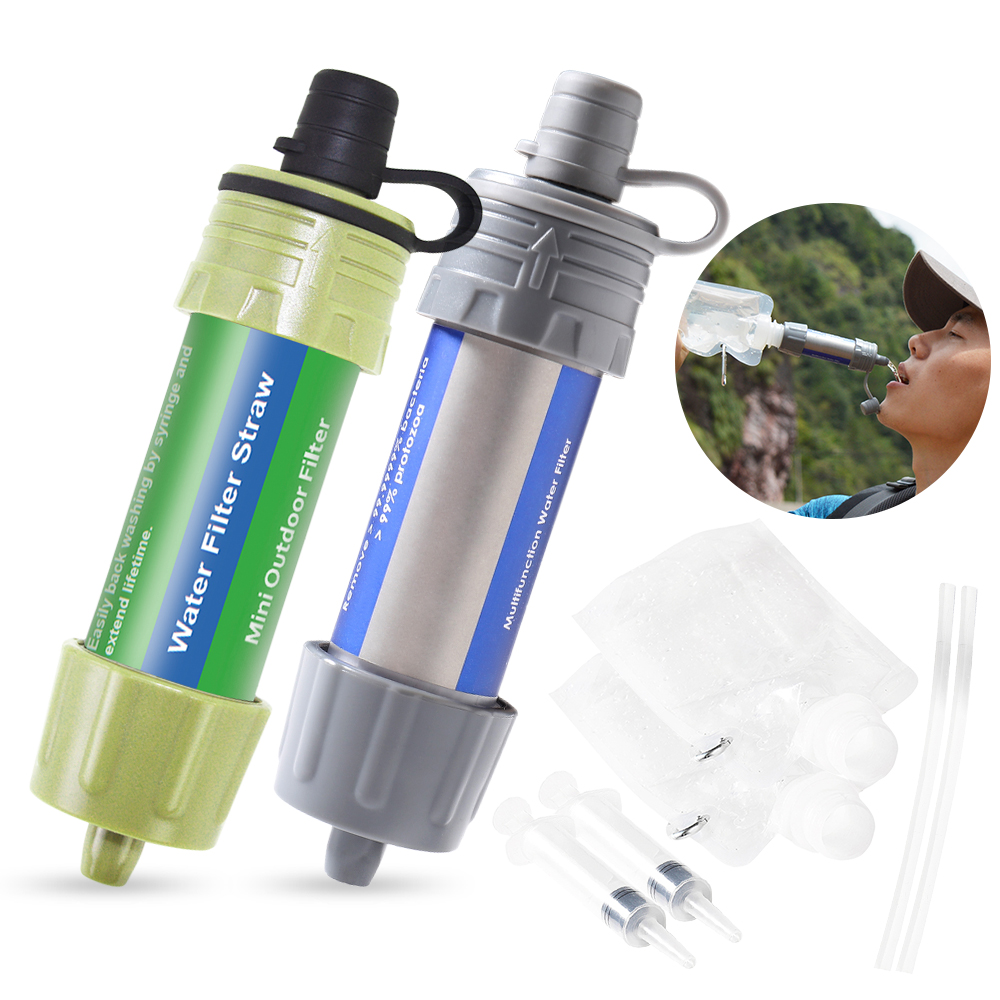 Csfhtech 2PCS/1pc Outdoor Water Filter Straw Water Filtration System Water Purifier for Lightweight compact emergency water filter system
