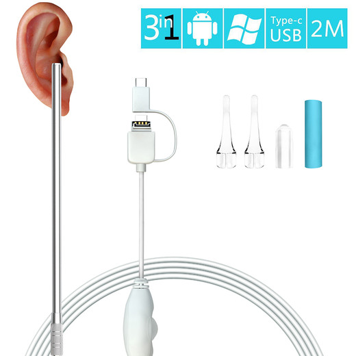 Whole The Best Quality In Ear Cleaning Endoscope USB Visual Ear Spoon 5.5mm 0.3MP Mini Camera Android PC Ear pick Otoscope Borescope Tool Health Care Made In China Factory 