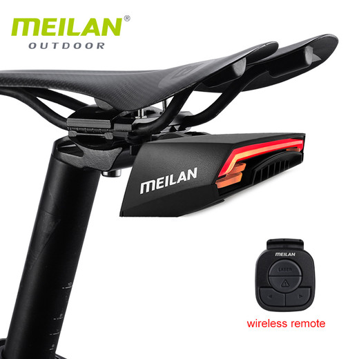 Csfhtech MeEILAN X5 Bike Brake Light Flash Tail Light Rear Turn Bicycle Wireless Remote Control Turning Cycling Laser Safety Line Lights