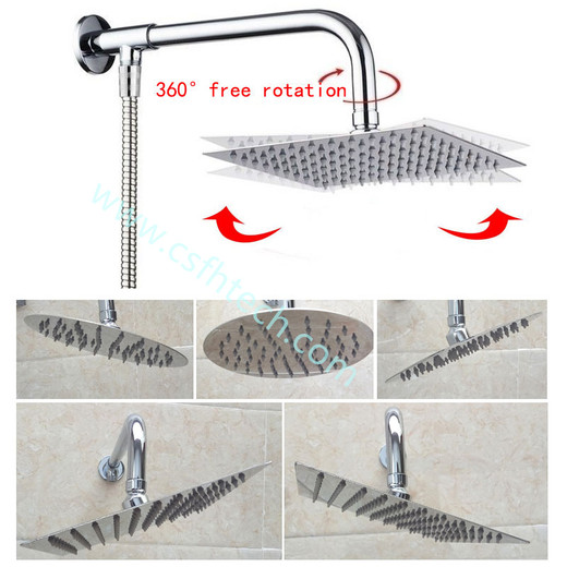 Csfhtech Rainfall Shower Head stainless steel shower head 4681012 inch top shower bathroom shower head square and round shower head