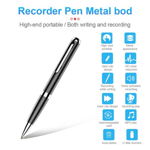  Csfhtech Q96 Voice Recorder Metal Professional High-definition Noise Reduction Recorder Voice Recorder Pen 