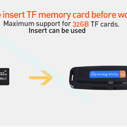  Csfhtech Mini Dictaphone USB Voice Recorder Pen U-Disk Professional Flash Drive Digital Audio Recorder Micro SD TF Card Up to 32G