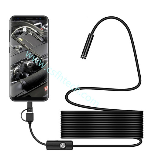 Csfhtech New 8.0mm Endoscope Camera 1080P HD USB Endoscope with 8 LED 1/2/5M Cable Waterproof Inspection Borescope for Android PC