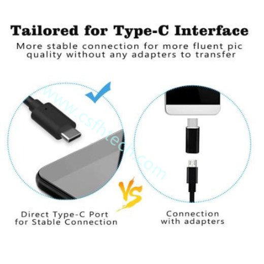 Csfhtech USB Snake Inspection Camera IP67 Waterproof USB C Endoscope Borescope Type-C Scope Camera for Samsung Galaxy S9/S8 Google Pixel Nexus 6p