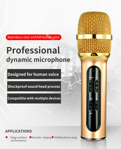 Csfhtech Portable Professional Karaoke Condenser Microphone Sing Recording Live Microfone For Mobile Phone Computer With ECHO Sound Card