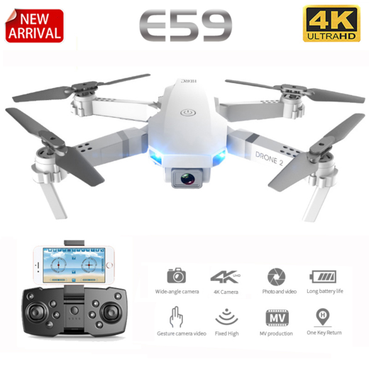 Csfhtech E59 RC Drone 4K HD Camera Professional Aerial Photography Helicopter 360 Degree Flip WIFI Real Time Transmission Quadcopter