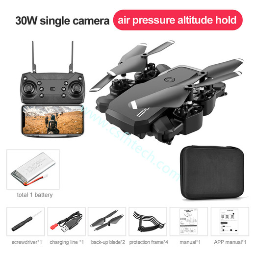 Csfhtech F85 Drone 4K HDCamera WIF I FPV 1080P Dual Camera Follow Me Foldable Quadcopter Red and Black RC Drone Long Battery Life Toy