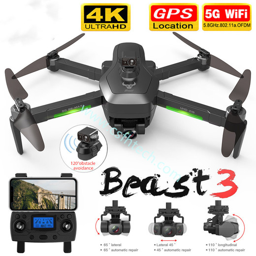 Csftech 2021 SG906/SG906 Pro 2 drone 4k HD mechanical 3-Axis gimbal camera 5G wifi gps system supports TF card drones Professional Brushless RC UAV distance 1.2km 