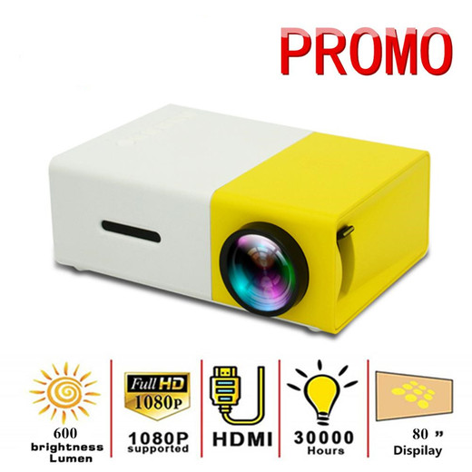 Csfhtech YG300 Pro LED Mini Projector 480x272 Pixels Supports 1080P HDMI USB Audio Portable Projector Home Media Video player
