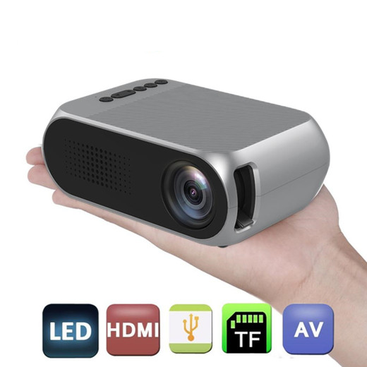 Csfhtech YG320 LED Mini Portable Projector 600 lumen 3.5mm Audio Support 1080P HD Playback HDMI USB Projector Home Media Player
