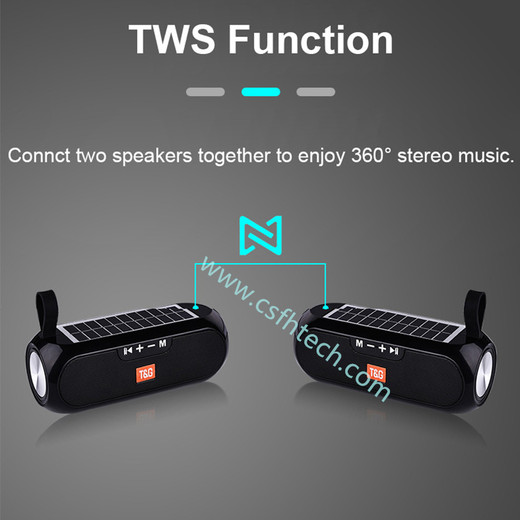 Csfhtech   Solar charging Bluetooth Speaker Portable Column Wireless Stereo Music Box Loudspeaker Outdoor Waterproof altavoces