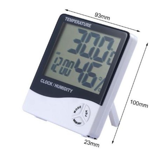 Csfhtech Multifunction Thermometer Hygrometer Automatic Electronic Temperature Humidity Monitor Clock Large LCD Screen