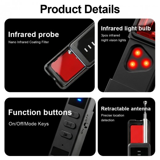 Signal Detector,GPS Signal Detector,Hidden Camera Detector,Cell Phone Signal Detector,Anti-Spy Camera Detector,Multi-function Detector,Anti-Eavesdropping & Anti-Spy Detector