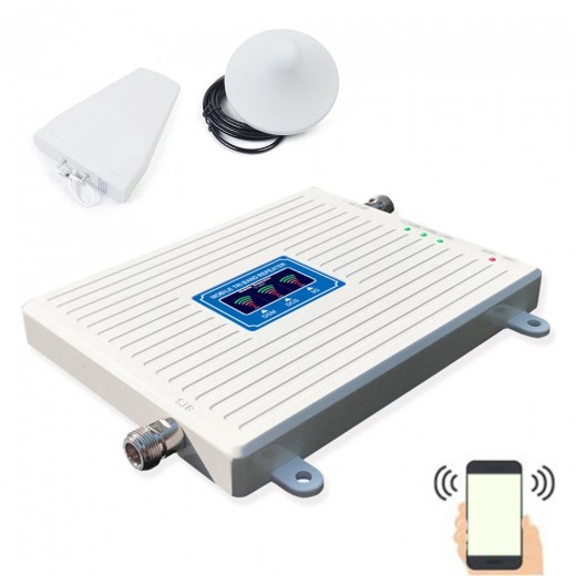 AMPLIFIER 900/1800/2100 GSM DCS 2G/3G/4G LTE SIGNAL BOOSTER,ANTENNA,ADAPTER