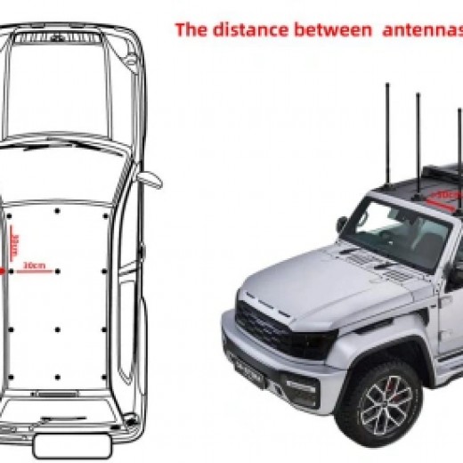 10 band vehicle FPV Drone jammer 500W anti drone device