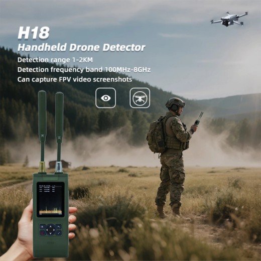 Drone Detector Handheld FPV Detector and Location 100-8000MHz Drone Defence Detection Dji FPV Autel 1-2km Signal Detector